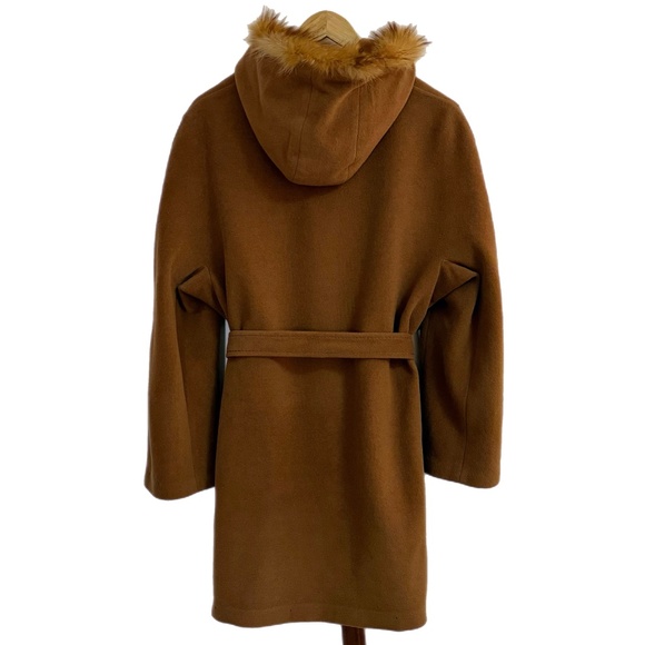 Wool Coat with Rabbit Fur Trim - Picture 6 of 12